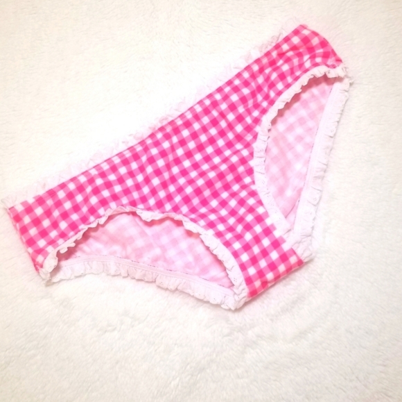 Victoria's Secret Vintage Plaid Low Rise Pink Hiphugger Panty Ruffle Trim NWT - Picture 5 of 12